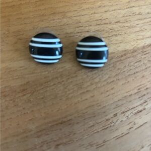 Black and White Striped Earrings
